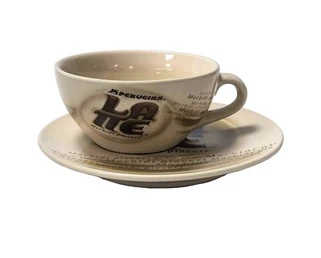 Retro Printed Ceramic khob Thiab Saucer Set